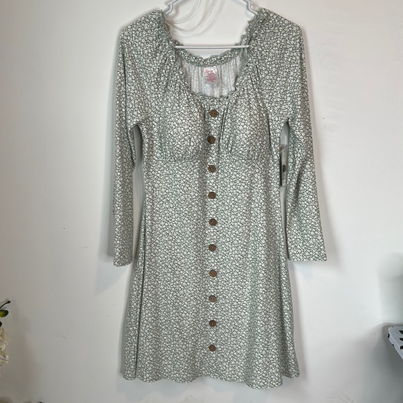 No Boundaries Dresses & Skirts - Long Sleeve Floral Print Juniors Dress Size L 11/13